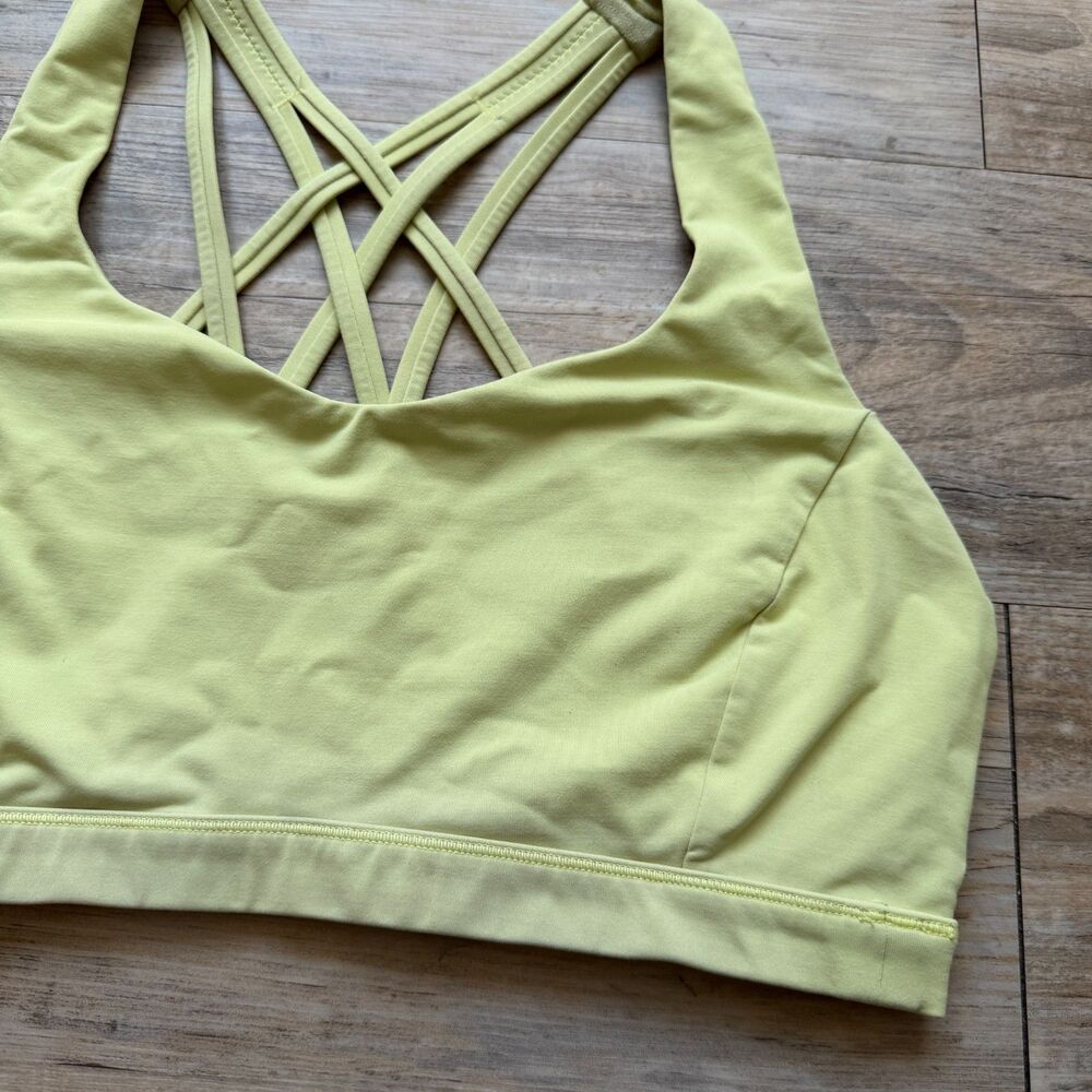 Lululemon Free To Be Serene Bra Light Support C/D Cup Lemon Vibe Size 8 Medium - Picture 4 of 7